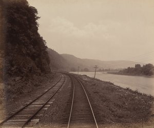 托旺达附近的 Hemlock Run 弯道，约 1895 年（照片1895 年（照片） 作者 威廉·赫尔曼·劳