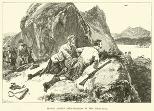 阿尔伯特亲王猎鹿在高地（版画）