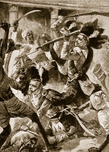 勒克瑙的第二次浮雕，1857 年 11 月（石版画）
