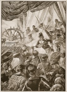 大约三十名船员在阿奇博尔德福布斯，GA Henty和Major Arthur Griffiths的“十九世纪战役”中做了一个小小的抵抗表演。 作者 William Heysham Overend
