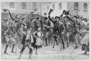 1887年1月8日，在“伦敦新闻报”中，欢呼伦道夫丘多尔的名字在Loughrea，宣布辞职的Town Crier 作者 William Heysham Overend