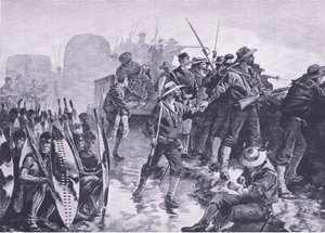 1915年，英国陆地和海上战役的插图为祖鲁人的攻击辩护 作者 威廉·海沙姆·奥弗兰德