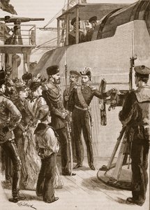 Cronstadt的法国舰队：参观沙皇，1891年，插图来自“卡塞尔的英国插图史”（棕褐色照片）