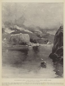 克里特岛的起义，土耳其战舰在Platanias炮击基督教村庄 作者 William Heysham Overend