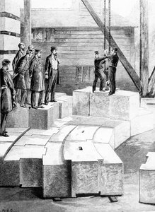 新埃迪斯通灯塔：奥雷斯顿的石头建筑，1879年“插图伦敦新闻”的插图 作者 威廉·海沙姆·奥弗兰德