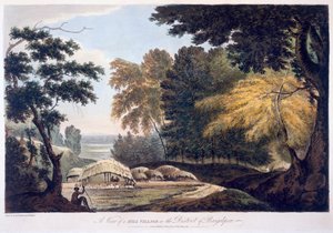 1787年Bauhelepoor区的山村（aquatint） 作者 威廉·霍奇斯