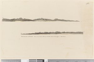 Page 3 Profile of the Island of St. Jago, Cape Verde Island. Titled The Island of St Jago where the point D bears WSW distant 3 leagues. AA joins