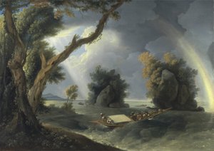 1790年，在恒河上的风暴，黑斯廷斯太太靠近科尔贡岩（布上油画） 作者 威廉·霍奇斯