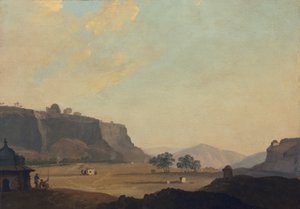 在堡垒瓜廖尔附近的看法，印度，c.1783 作者 威廉·霍奇斯