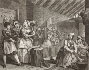 妓女的进步-妓女之路，第4页：Im Zuchthaus。 1732 作者 威廉·霍加斯
