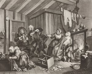 妓女的进步。表格5：死亡。 1732 作者 威廉·霍加斯