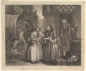 《妓女的进步》，第1板，1732年4月。 作者 威廉·霍加斯