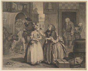 1732年4月之前，第1版《妓女的进步》。 作者 威廉·霍加斯
