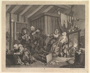 《妓女的进步》，第5版，1732年4月。 作者 威廉·霍加斯