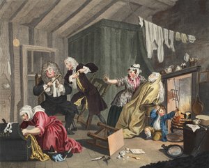 Harlot&39;s Progress，第五版，来自&39;Hogarth Restored：The Whole Works of the famous William Hogarth，由Thomas Cook重新雕刻&39;，酒吧。 1812年（手工雕刻）