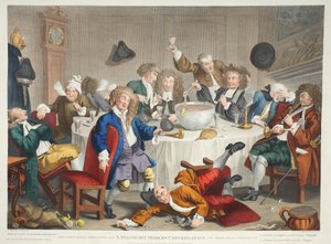 午夜现代对话，来自&39;Hogarth Restored：The Whole Works of the famous William Hogarth，由Thomas Cook&39;重新雕刻，酒吧。 1812年（手工雕刻） 作者 威廉·霍加斯