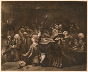 取得进展-6：游戏屋，1733年。 作者 威廉·霍加斯