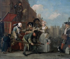 耙子的进步IV：被捕，上诉，1733年 作者 威廉·霍加斯