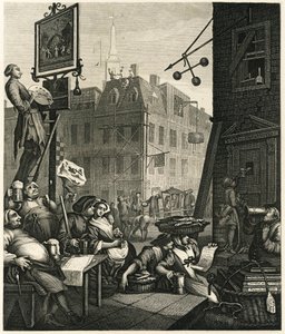 啤酒街，1751年。   作者 威廉·霍加斯