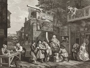一次选举的四张印刷品。表格2：投票画布。 1757 作者 威廉·霍加斯