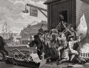 法国，由C. Armstrong镌刻，来自&39;The Works of Hogarth&39;，于1833年出版 作者 威廉·霍加斯