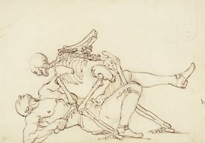 乔治泰勒的墓志铭，第1750页（纸上墨水笔墨水） 作者 威廉·霍加斯