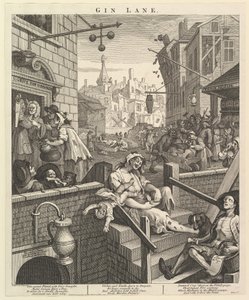 琴巷（Gin Lane），1751年2月1日。 作者 威廉·霍加斯
