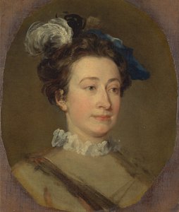戴羽绒帽的女孩，约1740年。 作者 威廉·霍加斯