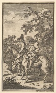 休迪布拉斯（Hudibras Sallying）为塞缪尔·巴特勒（Samuel Butlers）绘制的十七幅小插图休迪布拉斯，编号...，1721-26。 作者 威廉·霍加斯