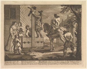 塞缪尔·巴特勒（Hamedbra Butlers）的《 Hudibras Triumphant》十二幅大插图Hudibras，第4版，1725-68。 作者 威廉·霍加斯
