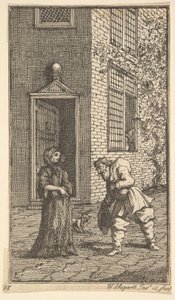 Hudibras向寡妇求助17塞缪尔·巴特勒（Samuel Butlers）的小插图Hudibras ...，1721-26。 作者 威廉·霍加斯