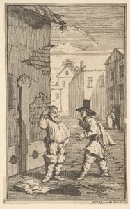 Hudubras和Ralpho争辩Samuel Butlers Hudibr ...的十七个小插图，1721-26。 作者 威廉·霍加斯