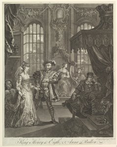 亨利八世国王和安娜·布伦（ca. 1728。 作者 William Hogarth