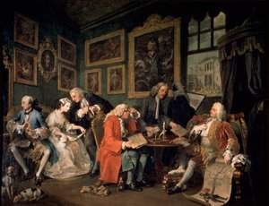 婚姻方式：1，《婚姻合同》，1743年 作者 威廉·霍加斯