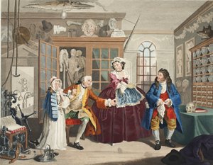 婚姻模式，板III，检查，插图来自&39;Hogarth Restored：The Whole Works of the famous William Hogarth，由Thomas Cook&39;重新雕刻，酒吧。 1812年（手工雕刻） 作者 威廉·霍加斯