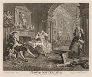 时尚婚姻：1745年第二版。 作者 威廉·霍加斯