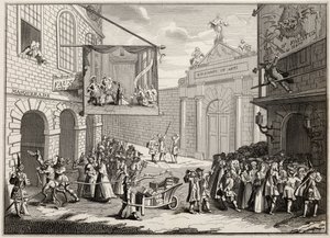 1833年出版的“The Works of Hogarth”中的Burlington Gate，Masquerades和Operas 作者 威廉·霍加斯