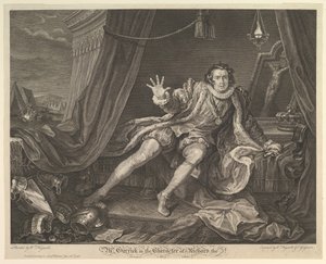 加里克先生（Richard III角色），1746年6月20日。 作者 威廉·霍加斯