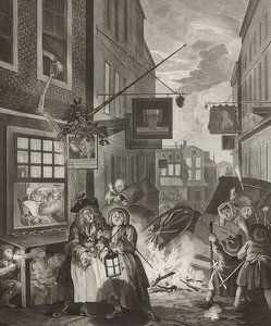 晚上来自：每日四次。 1738 作者 威廉·霍加斯