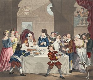 Sancho在盛宴上由他的医生饿死，插图来自&39;Hogarth Restored：着名的William Hogarth的全部作品，由Thomas Cook&39;重新雕刻，酒吧。 1812年（手工雕刻） 作者 威廉·霍加斯
