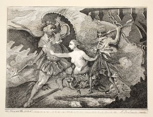 撒旦，罪与死，酒吧。 1792 作者 威廉·霍加斯