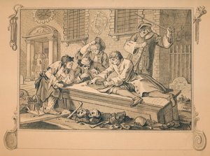 工业和闲置草图-板三，1747年 作者 威廉·霍加斯
