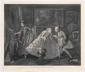 品味高尚生活，由Samuel Phillips雕刻，1808年 作者 威廉·霍加斯