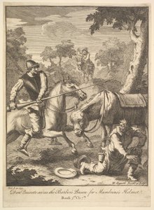 Mambrinos头盔历险记唐·吉x德的六幅插图，1756年或之后。 作者 威廉·霍加斯