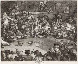 驾驶舱- Der Hahnenkampfplatz。 1759 作者 威廉·霍加斯