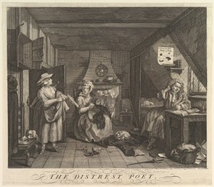 Distrest诗人，1740年12月15日。 作者 威廉·霍加斯