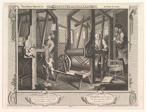 1747年9月30日，第1版的织布业与闲散的同修。 作者 威廉·霍加斯