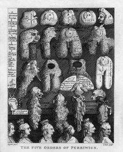 威廉-霍加斯的《乔治三世的五种假发》（The Five Orders of George III