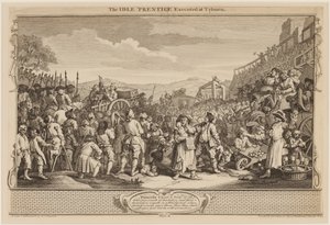 1747年9月30日，在泰伯恩被处决的 "无所事事的普伦蒂斯"（雕刻） 作者 威廉·霍加斯