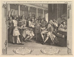 1747年9月30日，伦敦勤劳的普伦蒂斯·奥德曼（Prentice Alderman）。 作者 威廉·霍加斯